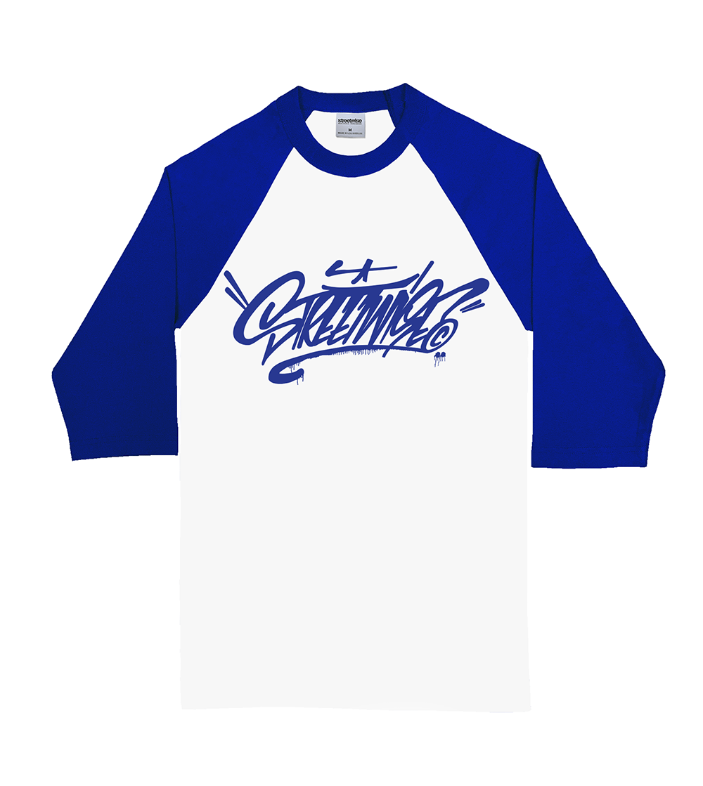Off the Wall Raglan (White & Royal)